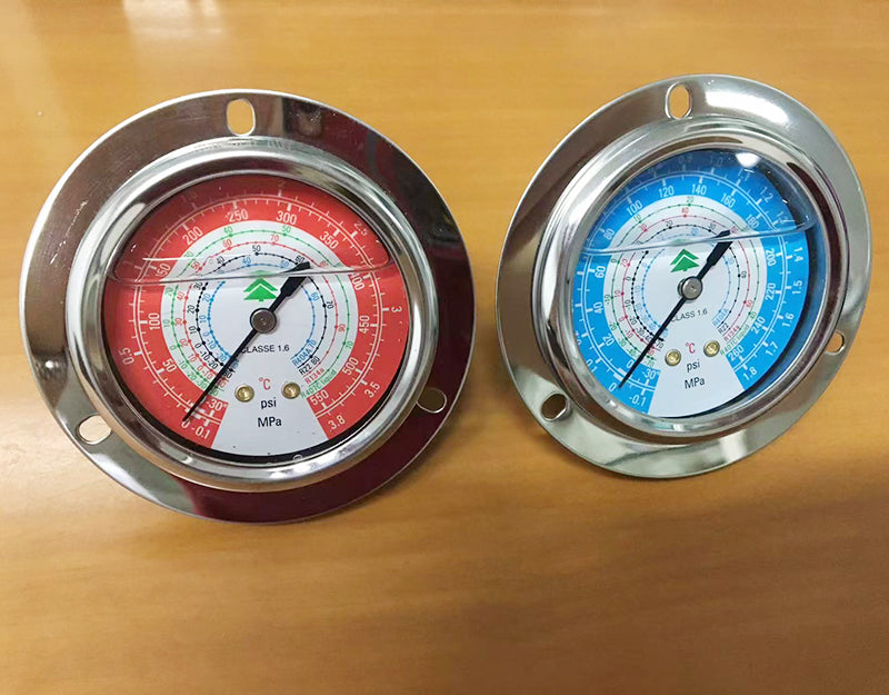 Refrigeration Oil Filled Gauge High and Low Single Gauge HS-OG-1.8L 3.8L 68mm Diameter