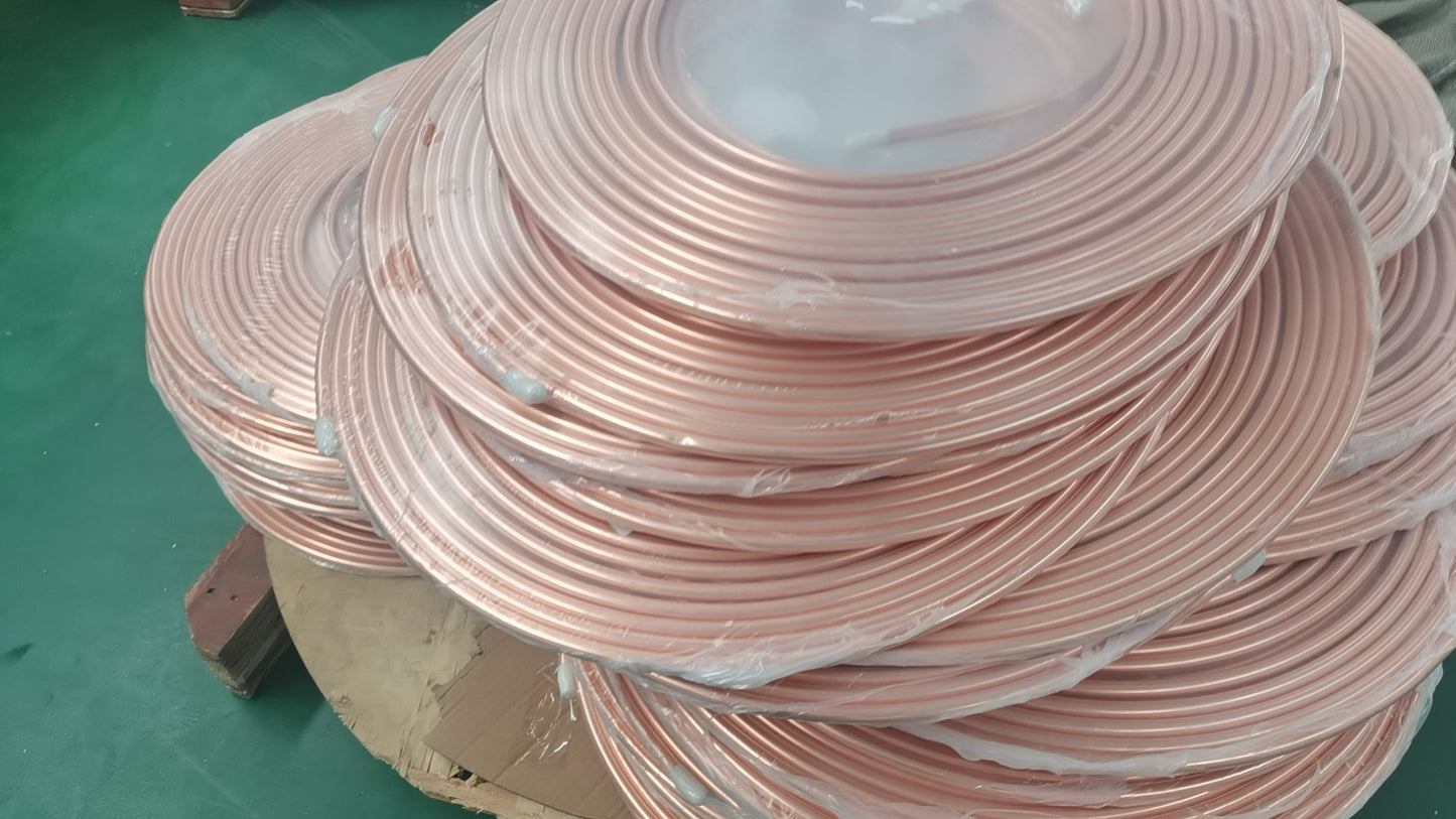 C1100 C12200 1/4" 3/8" 1/2" 3/4" 15 Meters Copper Pancake Coil Copper Pipes Tube For Air Conditioner