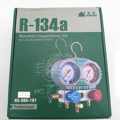 Two Way Manifold Gauge Used For  R22/R134A/R404A/R407C  Model HS-S60-101 With Hongsen Charging hose.